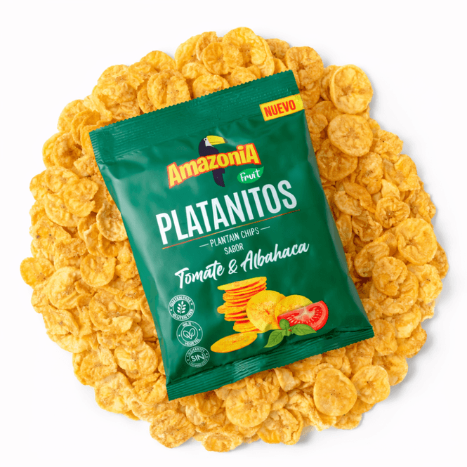 Hovedbilde PLATANITOS AMAZONIA TOMATE Y ALBAHACA 75g