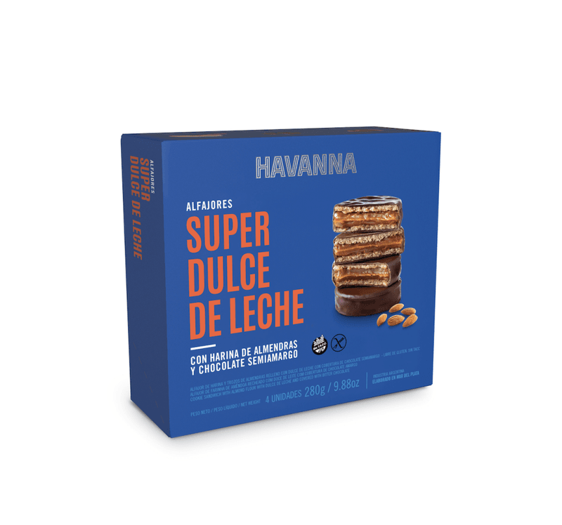 ALFAJOR HAVANNA SUPER DULCE DE LECHE DISPLAY 4stk 280g